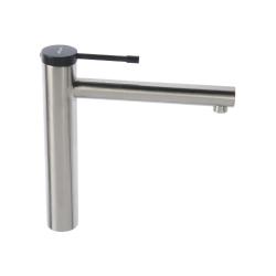 Смеситель для раковины/умывальника Accoona, однорычажный, неповоротный, керамический, высокий, длина излива 195 мм, латунь, цвет сатин/черный