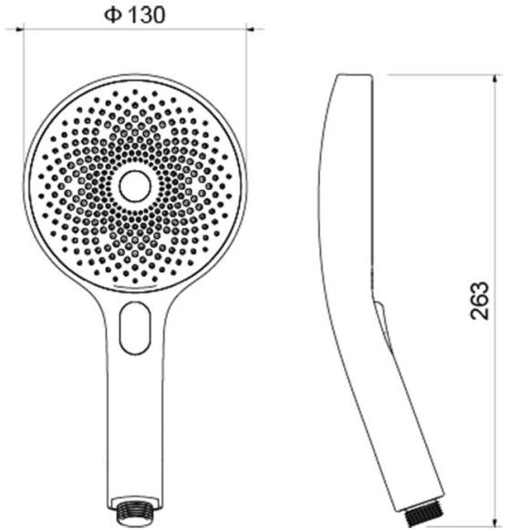 Лейка душевая Aquatek Оберон 130 мм круглая, 3 режима, хром, пластик, ручная, для душа/ванной