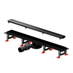 Душевой трап (лоток) AM.PM MasterFlow 700 мм комбинированный затвор с черной матовой решеткой, под плитку, выходная труба 40/50 мм, линейный