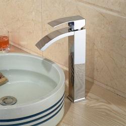 Смеситель для раковины/умывальника REA ENZO однорычажный, неповоротный, высокий, длина излива 95 мм, латунь, цвет хром