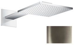 Верхний душ AXOR ShowerSolutions 300/300 1jet, с держателем, настенный монтаж, квадратный, с 1 режимом, размер 30х30 см, металлический, цвет: полированный никель, для душа/ванной