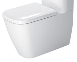 Чаша для унитаза-компакт Duravit Happy D.2 WonderGliss 35,5х63х40 см, напольная, цвет белый, санфарфор, прямоугольная, горизонтальный (в стену) выпуск, под компакт бачок, ободковый, без сиденья, антигрязевое покрытие, для туалета/ванной комнаты