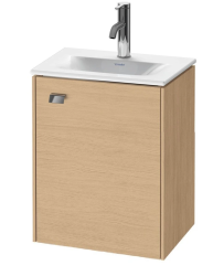Тумба под раковину Duravit Brioso, 44х31х68,5 см, напольная, цвет: натуральный дуб/хром, 1 распашная дверца/одностворчатая, стеклянная полка, ДСП, прямоугольная, правая, в ванную комнату