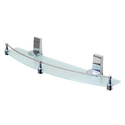 Полка стеклянная WasserKRAFT Lopau, с бортиком, настенная, металл/стекло, форма округлая, в ванную/туалет/душевую кабину, цвет хром