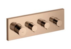 Смеситель для душа Axor Starck ShowerCollection 360/120, термостатический, скрытого монтажа, настенный, без излива/шланга/лейки, прямоугольный, латунный, цвет полированное красное золото, с термостатом, встроенный/встраиваемый/термостатный