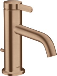 Смеситель для раковины/умывальника Axor One 70, однорычажный, с рычаговой рукояткой, фиксированный излив, длина излива 13 см, керамический, латунь, цвет шлифованное красное золото, со сливным гарнитуром