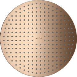 Верхний душ AXOR ShowerSolutions 300 2jet, потолочный/скрытый монтаж, круглый, с 2 режимами, размер 30 см, металлический, цвет: полированное красное золото, для душа/ванной