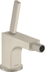 Смеситель для биде Axor Citterio однорычажный, керамический, фиксированный излив, длина 11,2 см, латунь, цвет шлифованный никель, без шланга/лейки, со сливным гарнитуром