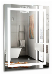 Зеркало Silver Мirrors Рига, 60х80 см, с LED/ЛЕД-подсветкой, прямоугольное, выключатель сенсорный с функцией диммера, для ванны