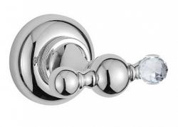 Крючок двойной Cezares APHRODITE, настенный, металл, форма округлая, для полотенец в ванную/туалет/душевую кабину, цвет: хром