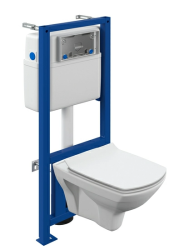 Комплект унитаза с инсталляцией Cersanit CARINA XL CO DPL EO slim инсталляция LINK PRO без кнопки, унитаз подвесной, белый, ободковый