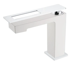 Смеситель для раковины/умывальника Boheme Q, однорычажный, неповоротный, керамический, длина излива 132 мм, латунь, цвет белый