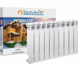 Радиатор алюминиевый Lammin Premium  AL500-100- 10 (10 секций), боковое подключение, настенный, белый