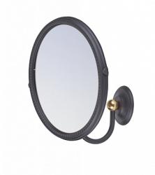 Зеркало Art&Max Sophia, косметическое/увеличительное, без подсветки, круглое, цвет: античное золото/черный, с увеличением, для ванной, настенное, поворотное
