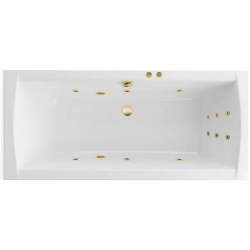 Ванна Excellent Aquaria Lux Slim LINE, 180х80 см, акриловая, цвет- белый/золото, (с гидромассажем), с каркасом, прямоугольная, правосторонняя/левосторонняя, правая/левая, универсальная, приставная/встраиваемая