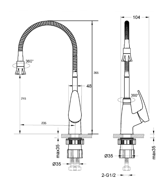 Смеситель для кухни с гибким изливом Lemark Linara LM0413C