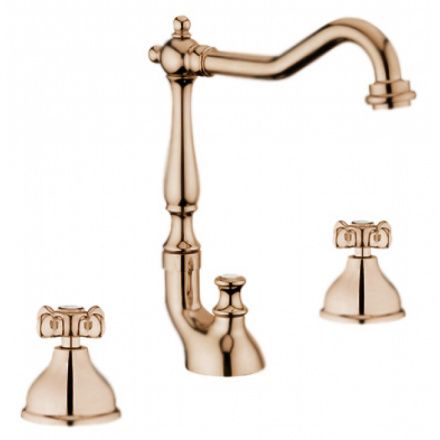 Смеситель для раковины Webert Ottocento двухвентильный, поворотный, длина 165 мм, латунь, цвет бронза