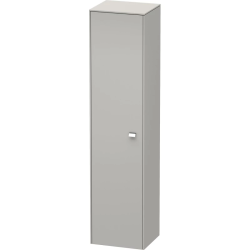 Пенал Duravit Brioso L, 42x36x177 см, подвесной, (левый), с дверцей, с полкой, со стеклянными полками, цвет: бетонно-серый/хром, в ванную комнату