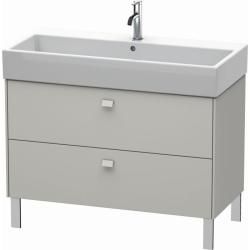 Тумба под раковину Duravit Brioso, 98,4х45,9х57 см, напольная, цвет: бетонно-серый, 2 выдвижных ящика, ДСП, прямоугольная, левая/правая, в ванную комнату