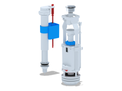 Арматура ANI (Ани-пласт) для бачка нижний подвод 1/2" с пластиковым штуцером, кнопка хромированная, одинарный смыв WC8510C
