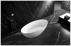 Ванна ABBER 170x80х58 акриловая, белая, отдельностоящая, овальная, каркас AB9374-1.7