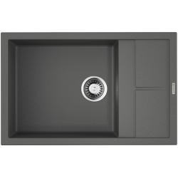 Мойка кухонная Omoikiri Sumi 78-LB-PL, 50х78 см, врезная, из искусственного гранита (Tetogranit), прямоугольная, цвет платина, без отверстия под смеситель, с крылом, оборачиваемая, слив-перелив, врезная в столещницу, для кухни
