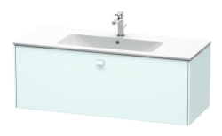 Тумба под раковину Duravit Brioso, 117х46,9х45,2 см, подвесная, 1 выдвижной ящик, ДСП, цвет: светло-голубой/хром, шкафчик навесной, механизм доводчика, прямоугольная, правая/левая, для раковины D-Code, в ванную комнату