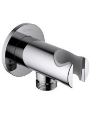 Шланговое подключение Aquatek AQ2460CR цвет хром, с держателем душевой лейки, резьбовое соединение, настенное, для душа/ванной, латунь/пластик