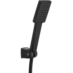 Душевой гарнитур KFA Armatura LOGON, комплект: ручной душ/держатель для душа/шланг для душа, цвет черный, наружного монтажа, настенный