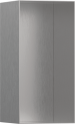 Полка Hansgrohe XtraStoris Minimalistic 300/150/140, с открытой рамой, размер 30х15х14 см, встраиваемая в нишу, форма прямоугольная, цвет шлифованная сталь, нержавеющая сталь, встроенная/настенная, шкаф/короб, в стену, для душа/ванной