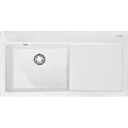 Мойка кухонная Franke MYTHOS MTK 611-100, 100х51 см, врезная, керамическая (Fraceram®), прямоугольная, цвет белый, без отверстия под смеситель, с крылом, левосторонняя, чаша слева