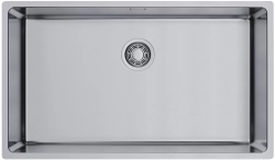 Мойка кухонная Omoikiri Tadzava 75-U/I-IN ULTRA 15, 44х75 см, врезная, из нержавеющей стали, прямоугольная, цвет нержавеющая сталь, без отверстия под смеситель, без крыла, слив-перелив, врезная под столещницу, для кухни