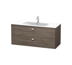 Тумба под раковину Duravit Brioso, 122х47,9х55,5 см, подвесная, 2 выдвижных ящика, ДСП, цвет: сосна терра/хром, шкафчик навесной, механизм доводчика, прямоугольная, правая/левая, в ванную комнату