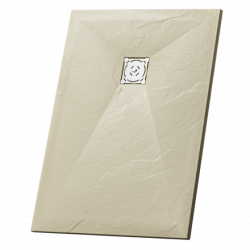 Душевой поддон RGW Stone Tray ST-Be, 80х140х2,5 см, прямоугольный, из искусственного камня, низкий, бежевый, с антискользящим рельефным покрытием, без бортика