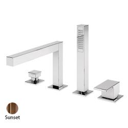 Смеситель для ванны/душа Cezares Porta, на борт ванны, однорычажный, неповоротный, длина 249 мм, керамический, латунь, цвет Sunset