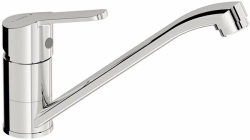 Смеситель для кухни/мойки Dorff Norma однорычажный, с поворотным изливом, керамический, длина 198 мм, латунь, цвет хром