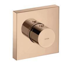 Смеситель для душа Axor Starck ShowerCollection 120/120, термостатический, скрытого монтажа, настенный, без излива/шланга/лейки, квадратный, латунный, цвет полированное красное золото, с термостатом, встроенный/встраиваемый/термостатный