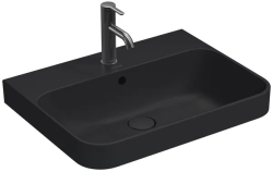 Раковина DURAVIT Happy D.2 Plus 50х40х17 см, накладная, прямоугольная, санфарфор, цвет антрацит матовый, 1 отверстие под смеситель, слив/перелив