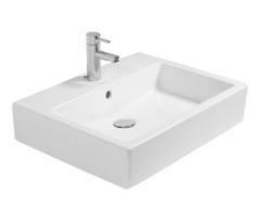 Раковина DURAVIT Vero, 59,5х46,5х17,5 см, накладная, прямоугольная, санфарфор, цвет белый, 1 отверстие под смеситель, слив/перелив