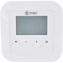 Терморегулятор STOUT Tech R-10 S беспроводной (белый), комнатный, для систем электрического теплого пола, термостат электронный, программируемый, с жк дисплеем, аналоговый, температуры, с таймером, для инфракрасного, кабельного теплого пола