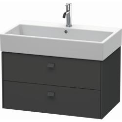 Тумба под раковину Duravit Brioso, 78,4х45,9х44,2 см, подвесная, 2 выдвижных ящика, ДСП, цвет: графит матовый, шкафчик навесной, механизм доводчика, прямоугольная, правая/левая, в ванную комнату