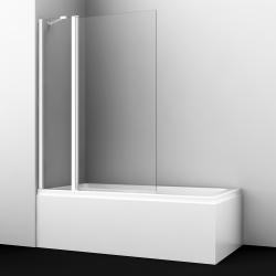 Душевая шторка на ванну WasserKRAFT Berkel 48P, 110х140 см, прозрачное стекло/профиль белый, распашная, плоская/панель, правая/левая, правосторонняя/левосторонняя, универсальная