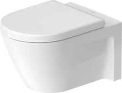 Унитаз Duravit Starck 2 WonderGliss 37х54 см, подвесной, цвет белый, санфарфор, овальный, горизонтальный (прямой) выпуск, под скрытый бачок/инсталляцию, ободковый, без сиденья, антигрязевое покрытие, для туалета/ванной комнаты