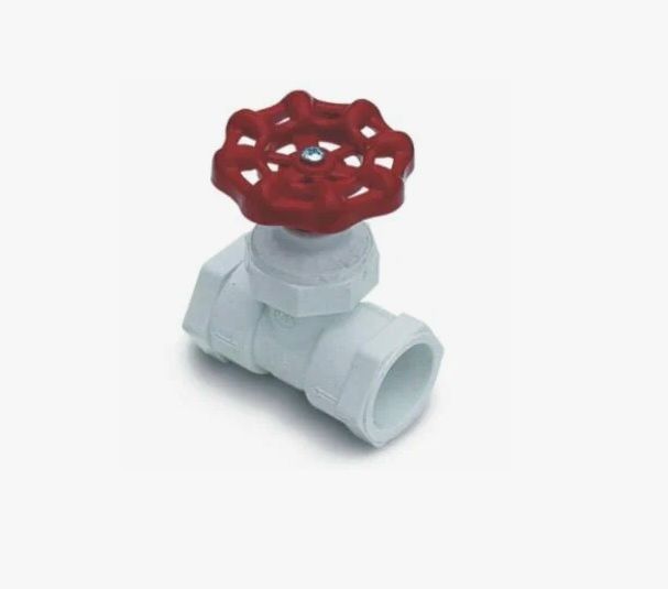 Задвижка клеевая ПВХ GENOVA 3/4"х3/4" (КВ-КВ), (цвет белый), барашек, фитинг для соединения труб холодной воды до 60 *С 