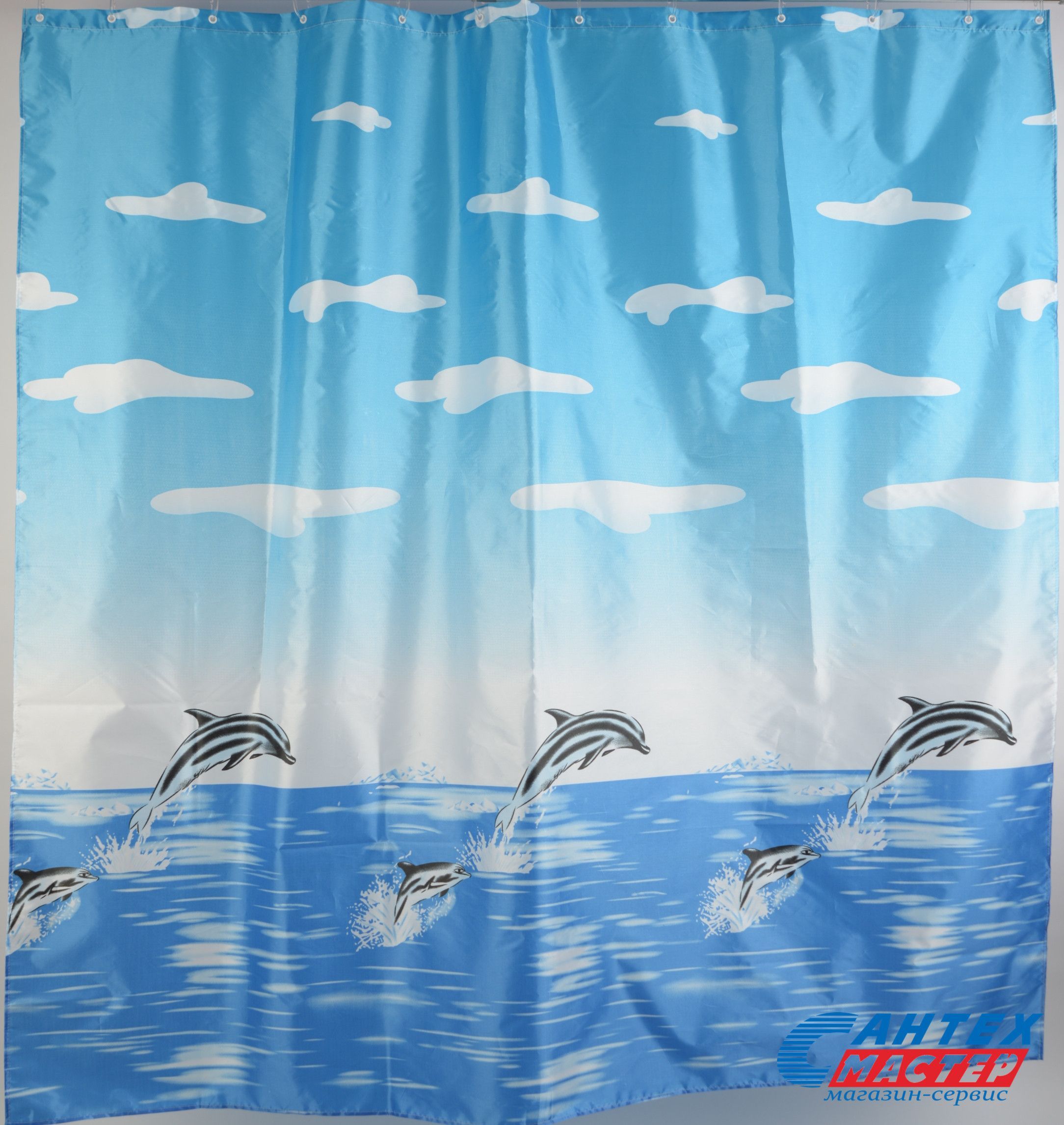 Шторка АкваЛиния для ванной комнаты полиэстер море 020A-18