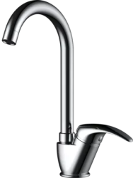 Смеситель для кухни/мойки Omoikiri Umi-C, однорычажный, поворотный, керамический картридж, высокий, длина излива 146 мм, латунь, цвет хром