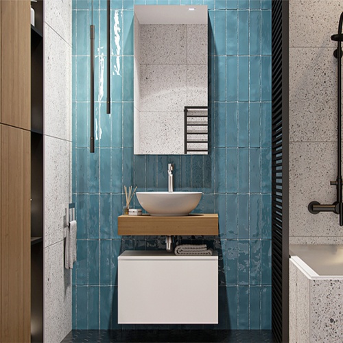 Тумба Velvex Unit 60, 600х480х400 мм, подвесная, цвет белый лед, два выдвижных ящика (один внутри другого), правая/левая, правосторонняя/левосторонняя/универсальная, в ванную комнату