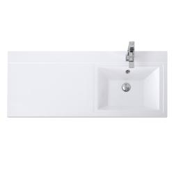 Раковина BelBagno 120, 120,3х48,1 см, полувстраиваемая, прямоугольная, цвет белый, керамическая, с отверстием под смеситель, слив-перелив, крыло слева, умывальник