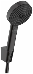 Душевой гарнитур Hansgrohe Pulsify S 105 3j Porter, комплект: ручной душ/держатель для душа/шланг для душа 125 см, пластик, цвет матовый черный