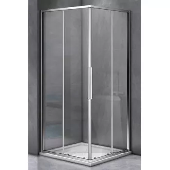 Душевое ограждение BAS IDEA CR-100-C-CH  100х100х185 см, прозрачное стекло, профиль хром, правое/левое, квадратное/угловое, раздвижное